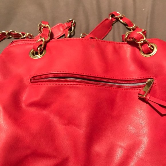 Nicole Miller Red Coral Shoulder Bag Purse - Picture 3 of 9